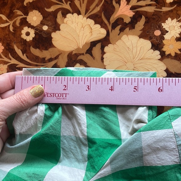 JUICY COUTURE sz6/8 green gingham plaid picnic top blouse silk/cotton - Picture 6 of 7